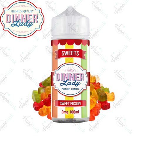 Dinner Lady Sweets Tuck Shop Sweet Fusion 100ml e-liquid bottle with gummy bears