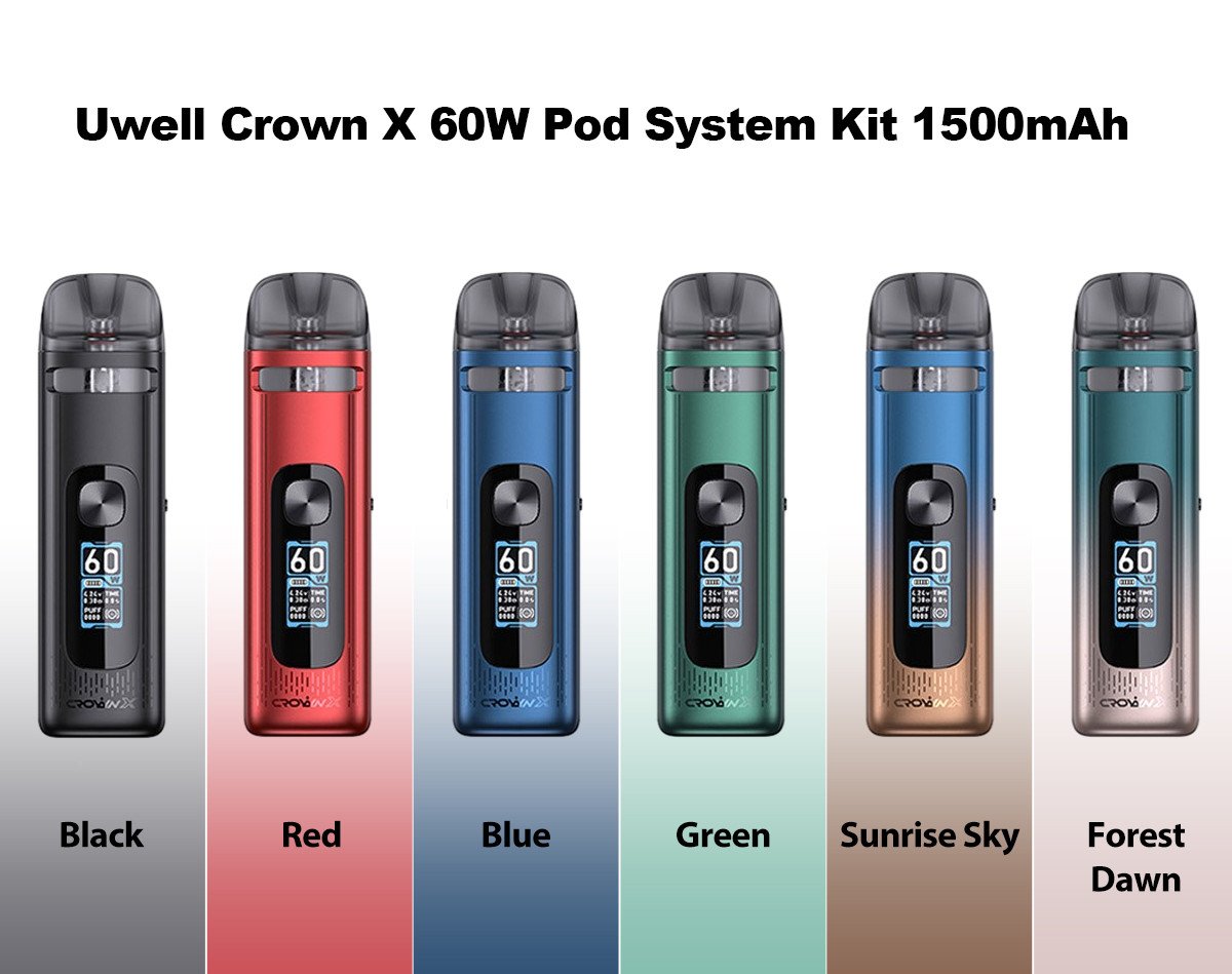 Uwell Crown X Pod Kit Uwell Crown X 60W pod kit 1500mAh in six colours