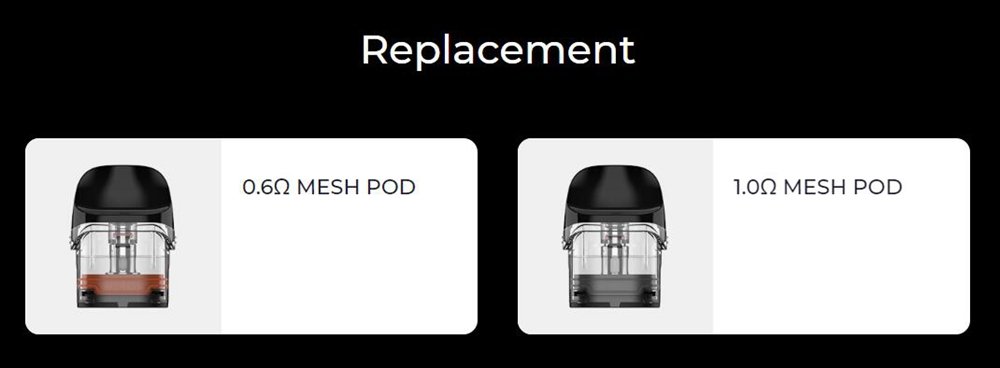 Vaporesso LUXE QS 0.6 and 1.0 ohm replacement mesh pods
