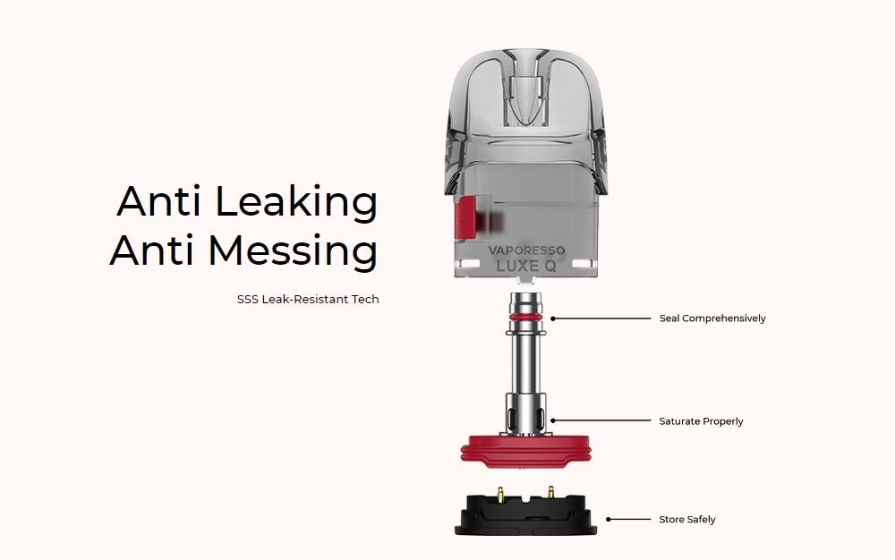 Vaporesso LUXE Q2 SE leak-resistant pod construction