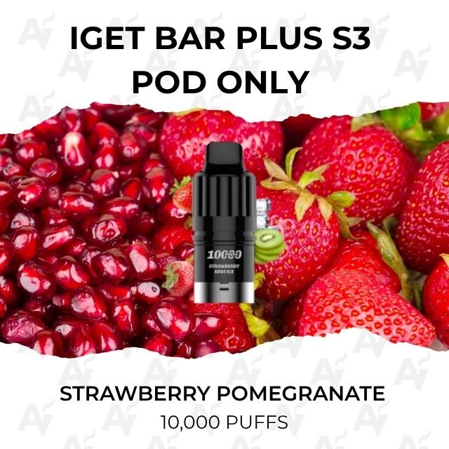 IGET Bar Plus S3 Pods Strawberry Pomegranate 10000 Puffs