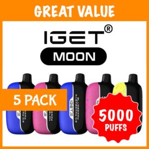 5 Pack IGET Moon Mixed Flavours 5000 Puffs